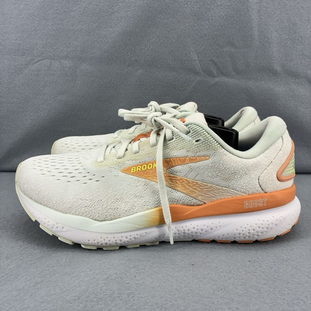 Brooks Ghost 16 Women’s Size 9 B Running Shoes White Orange NO INSOLES